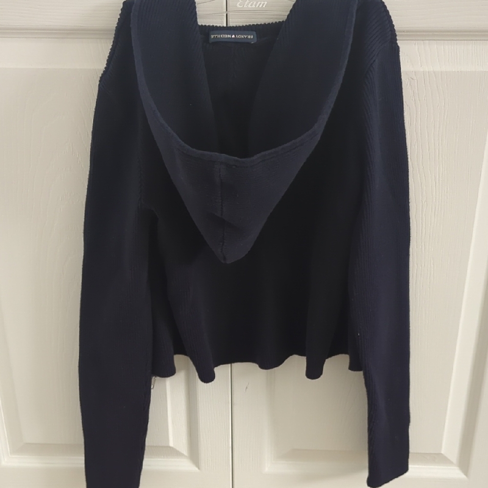 Brandy Melville Dark Blue Zip-Up Cardigan